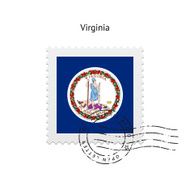 State of Virginia flag postage stamp