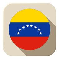 Venezuela Flag Button Icon Modern N2