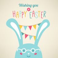 Easter card with rabbit Vector greeting