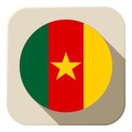Cameroon Flag Button Icon Modern N2