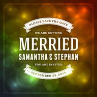 Wedding invitation card template vector vintage background N38