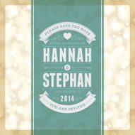 Wedding invitation card template vector vintage background N39