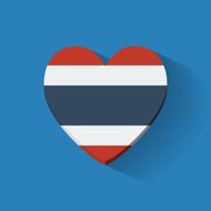 Heart-shaped icon with flag of Thailand