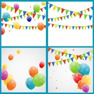 Color Glossy Balloons Background Vector Illustration N88