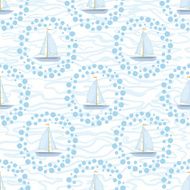 Seamless background sailboats and waves