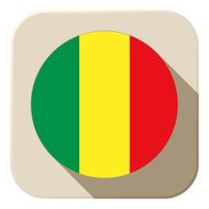 Mali Flag Button Icon Modern N2