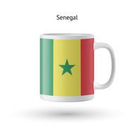Senegal flag souvenir mug on white background N2