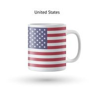 United States flag souvenir mug on white background N2