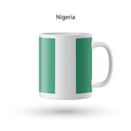 Nigeria flag souvenir mug on white background N2