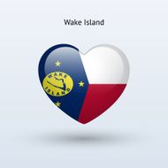 Love Wake Island symbol Heart flag icon