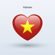 Love Vietnam symbol Heart flag icon