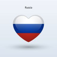 Love Russia symbol Heart flag icon