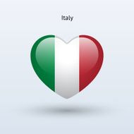 Love Italy symbol Heart flag icon