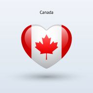 Love Canada symbol Heart flag icon