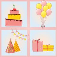 Set of colorful holiday icons