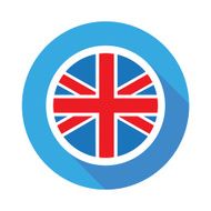 Vector flag button - United Kingdom N2