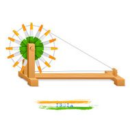 Tricolor Charkha (Spinning Wheel)