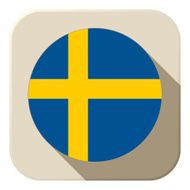 Sweden Flag Button Icon Modern N2