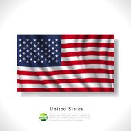 United States waving flag isolated against white background vector illustration