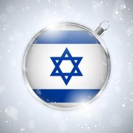 Merry Christmas Silver Ball with Flag Israel N4