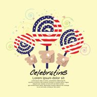 America Flag Lollipop Festival Concept