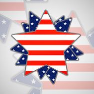 The abstract star with american flag N7