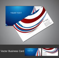 American Flag 4th july business card set wave design