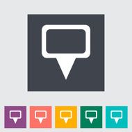 Map pointer single flat icon N11