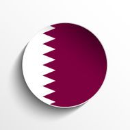 Flag Paper Circle Shadow Button Qatar N2