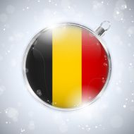 Merry Christmas Silver Ball with Flag Belgium N4