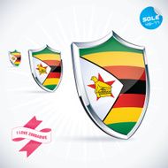 I Love Zimbabwe Flag Illustration