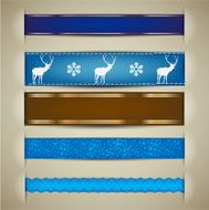 Set of Christmas decorative ribbons bookmarks