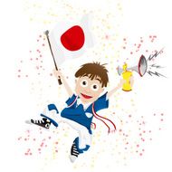 Japan Sport Fan with Flag and Horn N2