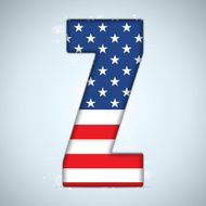USA Independence Day Alphabet Letters N20