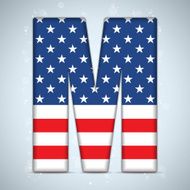 USA Independence Day Alphabet Letters N23