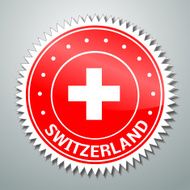 Swiss flag label