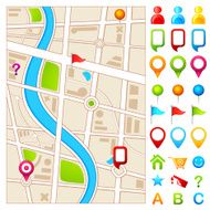 Map with GPS pointer