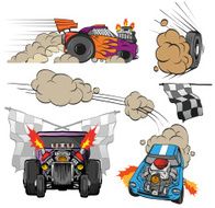 Racing cars set vector illustration