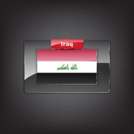 Glass button with the flag of Iraq