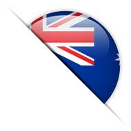 Australia Flag Glossy Button Hidden
