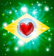 Love Brazil flag heart background