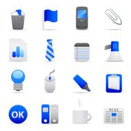 Blue Office Icons II N2