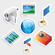 Sticker icon set for travel