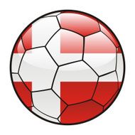 Denmark flag on soccer ball