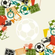 Sports background with soccer (football) flat icons N2