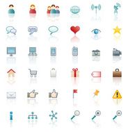 Social media and networks icons Coloured