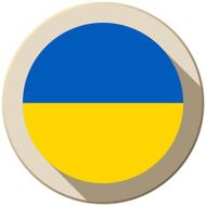 Ukraine Flag Button Icon Modern N4