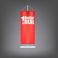 Dollar deal Vertical red flag at the pillar