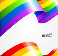 Vector rainbow flag waving on white