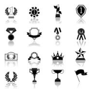 Award icons set black N2